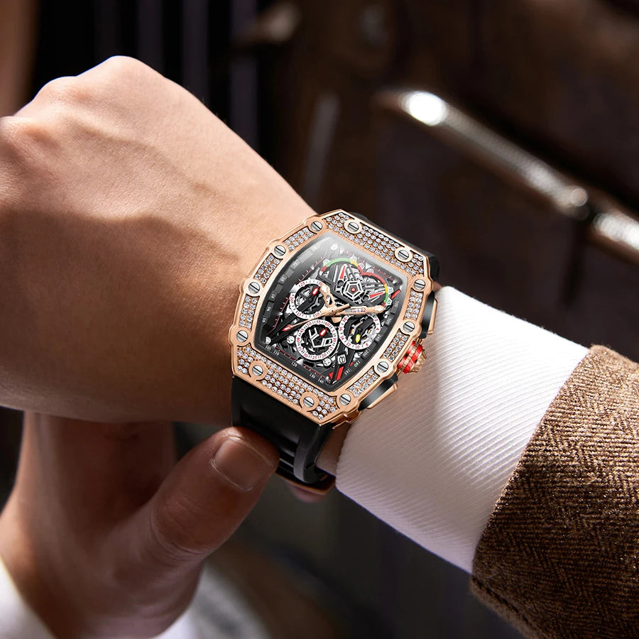 Montre luxe diamant incrusté QUARTZ